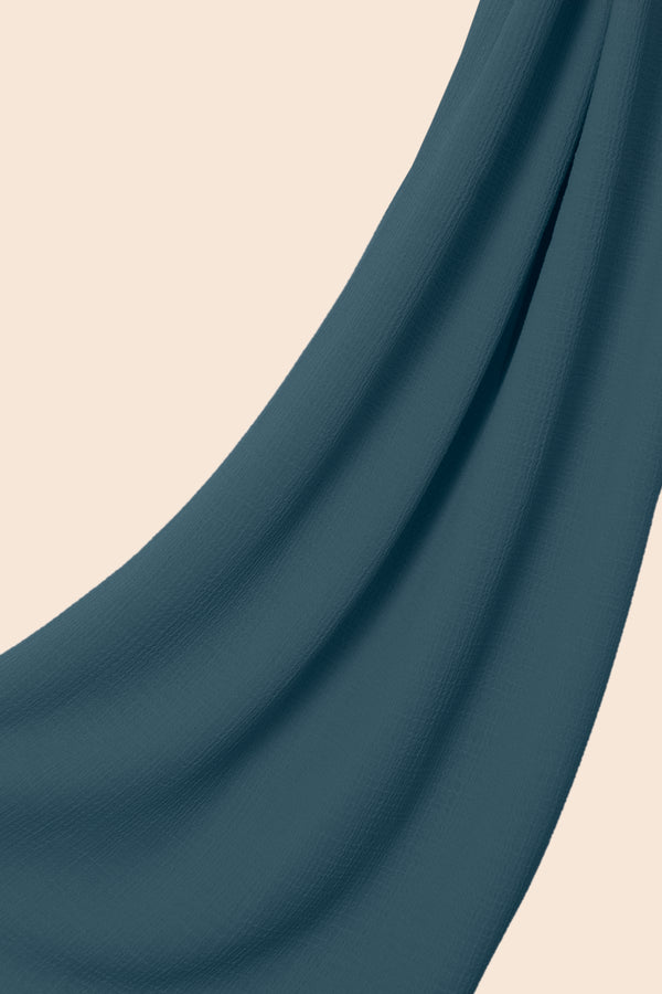 Chiffon Hijab - Lockig - Blau-Töne