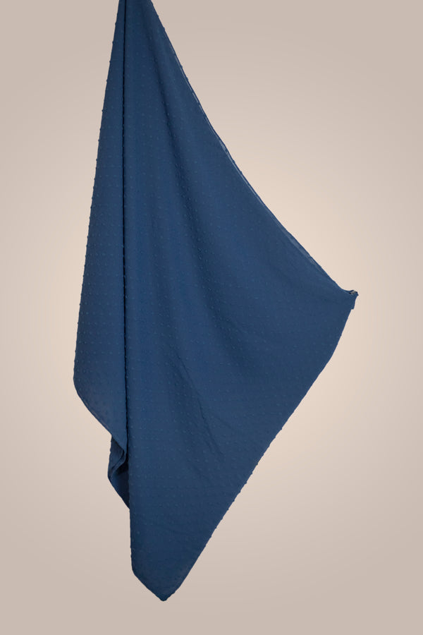 Chiffon Hijab - Gemustert - Blau-Töne