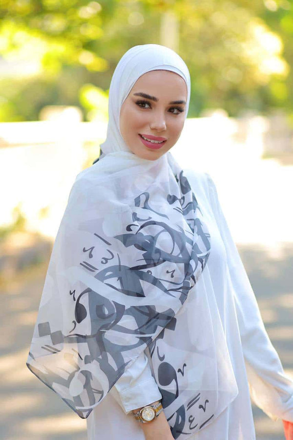 Crep Hijab - Arabische Buchstaben - Model 2
