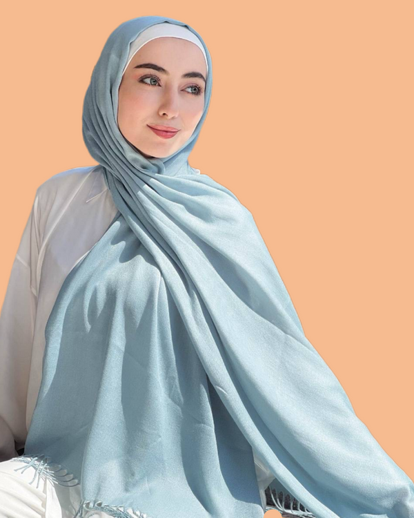 Pashmina Hijab - Standard - Blau-Töne