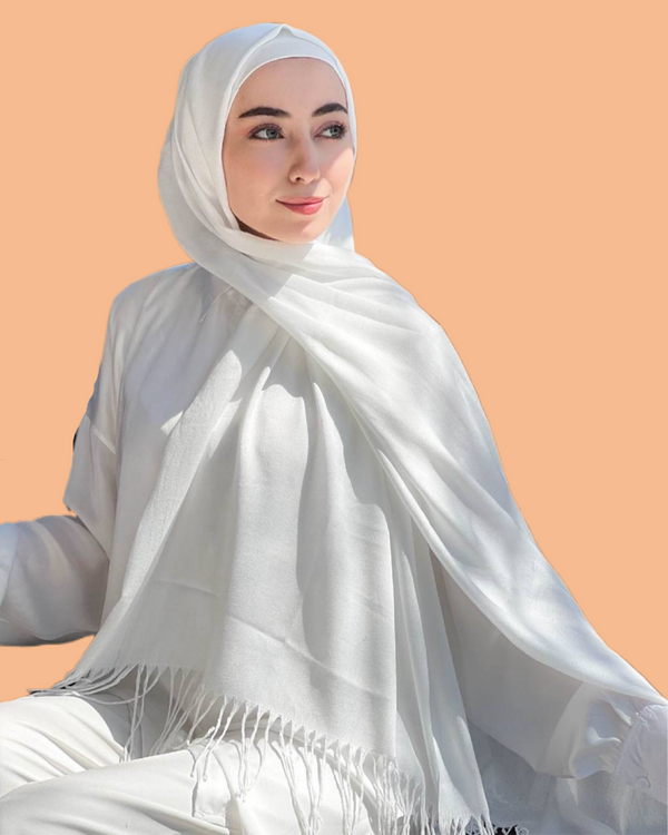 Pashmina Hijab - Standard - Weiß
